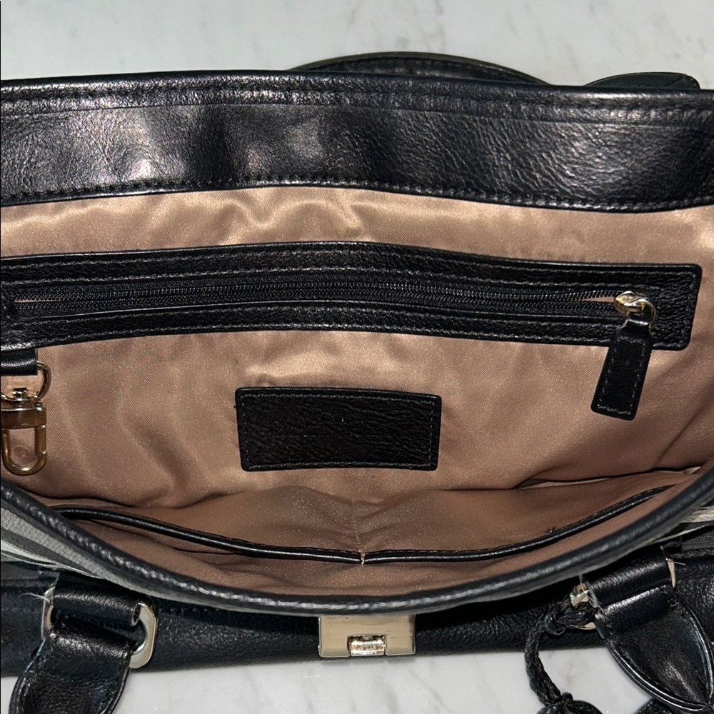 Black and Cream Striped Women's Purse Cole Haan - Picture 5 of 8